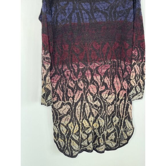 Free People Tough Love Deep V-Neck Sweater Tunic Ombre Blue Multi Oversized S - Picture 8 of 9